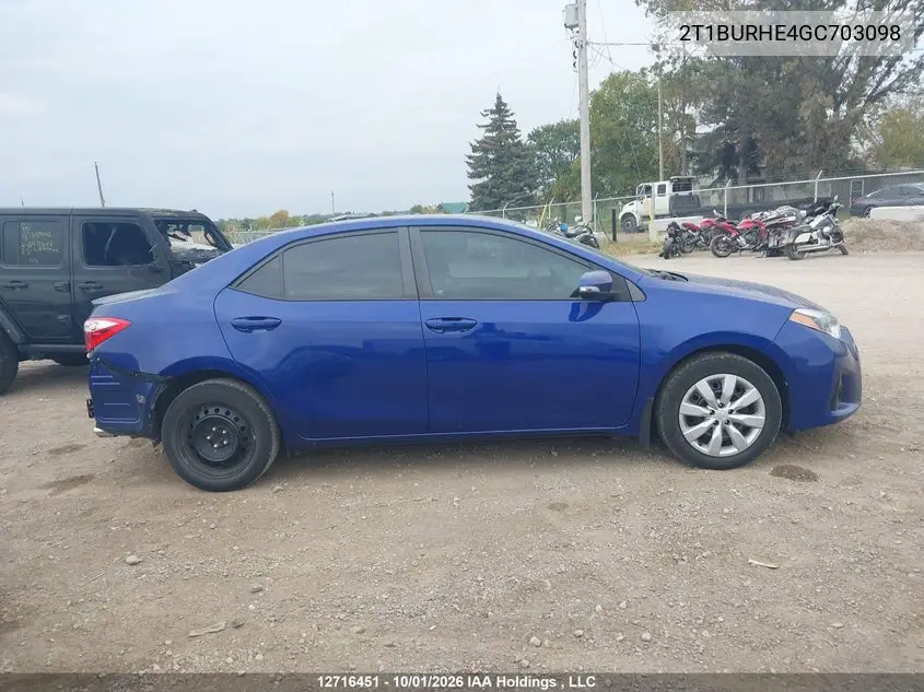 2016 TOYOTA COROLLA VIN 2T1BURHE4GC703098 — фото 14