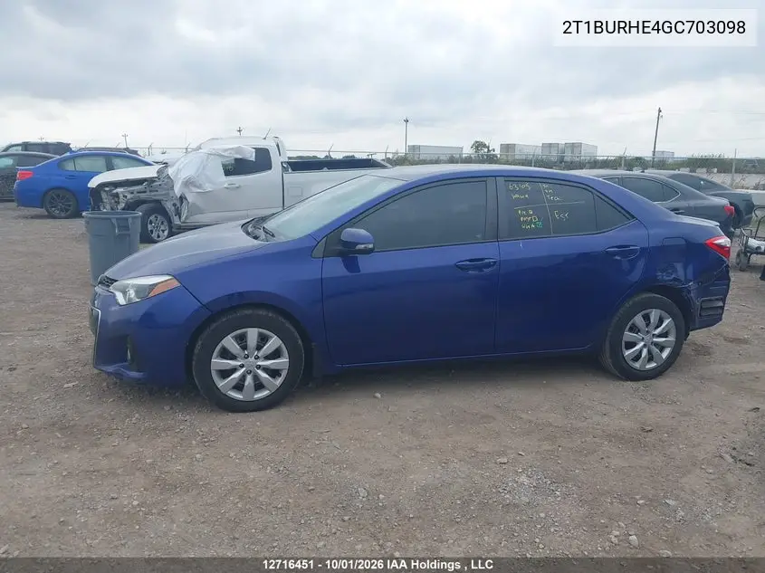 2016 TOYOTA COROLLA VIN 2T1BURHE4GC703098 — фото 15