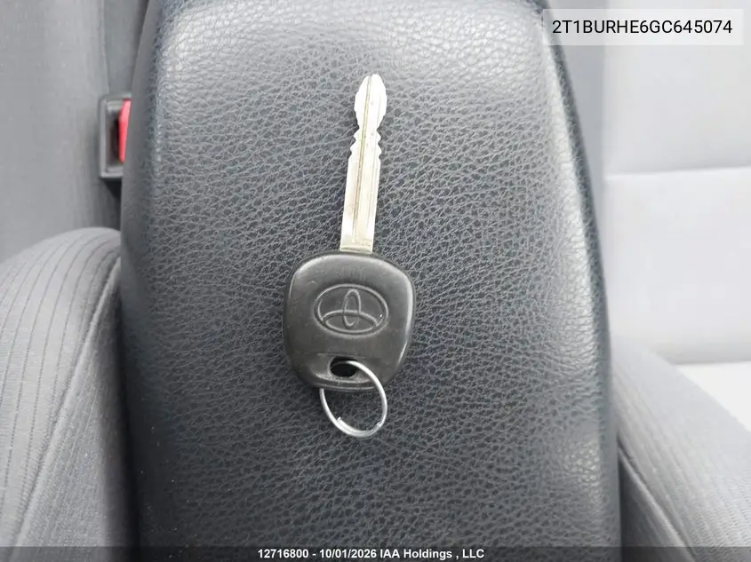 2016 TOYOTA COROLLA VIN 2T1BURHE6GC645074 — фото 11