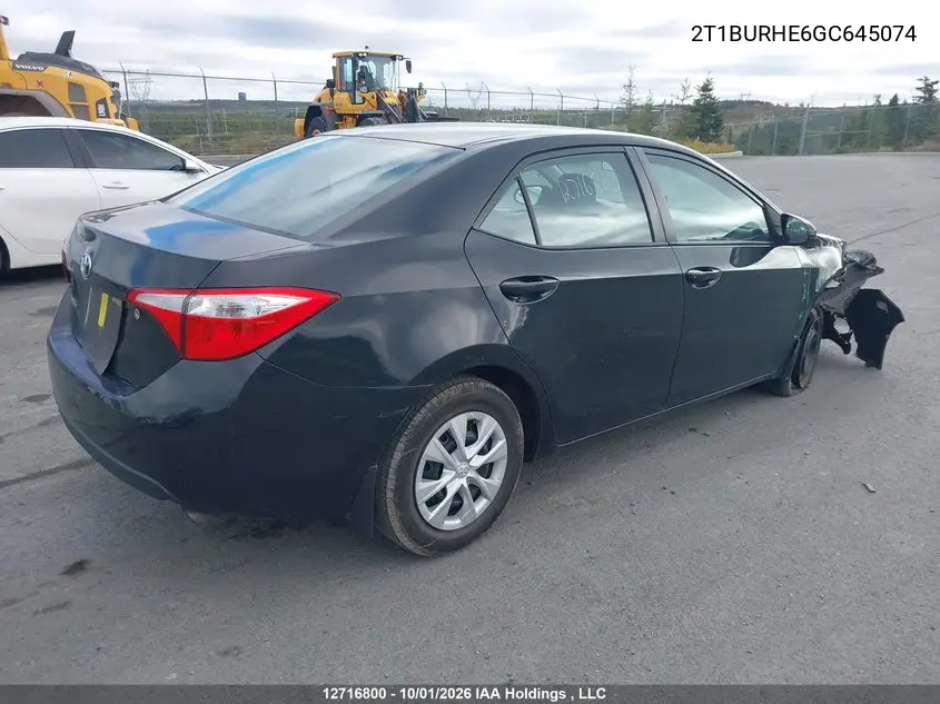 2016 TOYOTA COROLLA VIN 2T1BURHE6GC645074 — фото 4