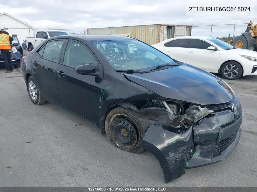 2016 TOYOTA COROLLA VIN 2T1BURHE6GC645074 — фото 6