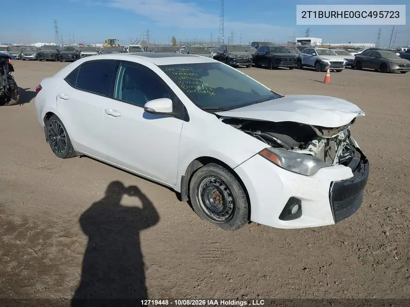 TOYOTA COROLLA 2016, VIN 2T1BURHE0GC495723