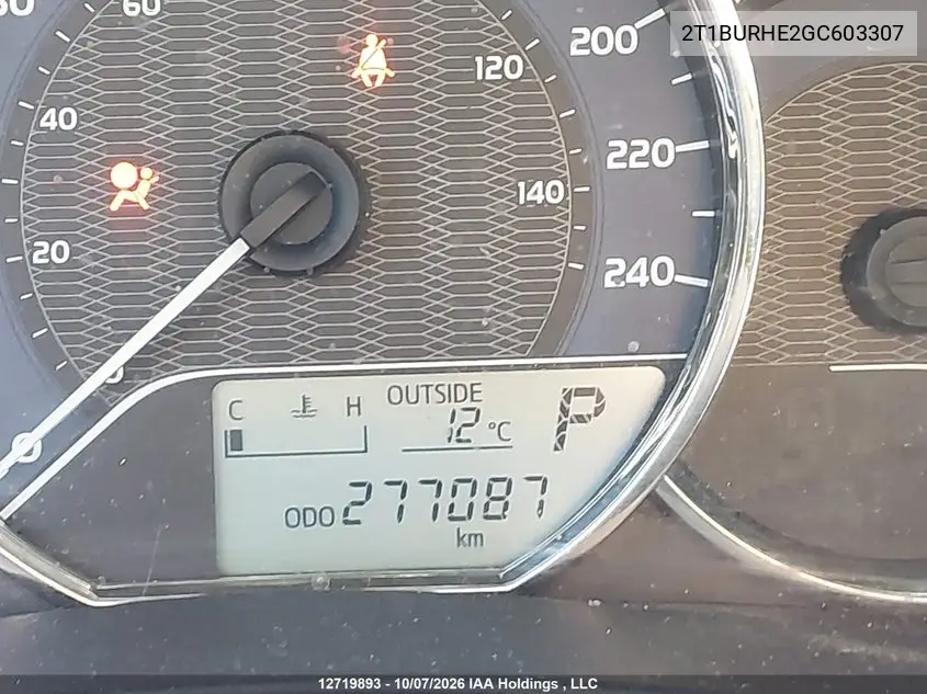 2016 TOYOTA COROLLA VIN 2T1BURHE2GC603307 — фото 15