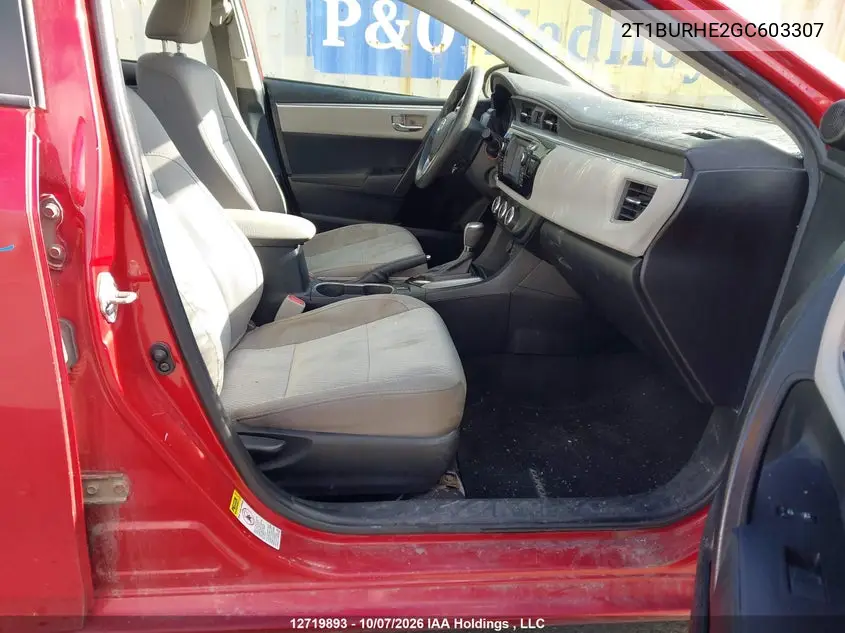 2016 TOYOTA COROLLA VIN 2T1BURHE2GC603307 — фото 5