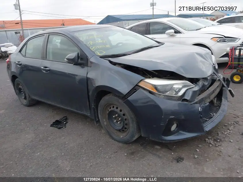 TOYOTA COROLLA 2016, VIN 2T1BURHE5GC703997