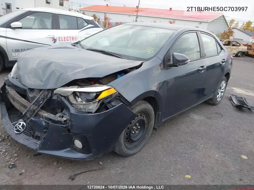 2016 TOYOTA COROLLA VIN 2T1BURHE5GC703997 — фото 2