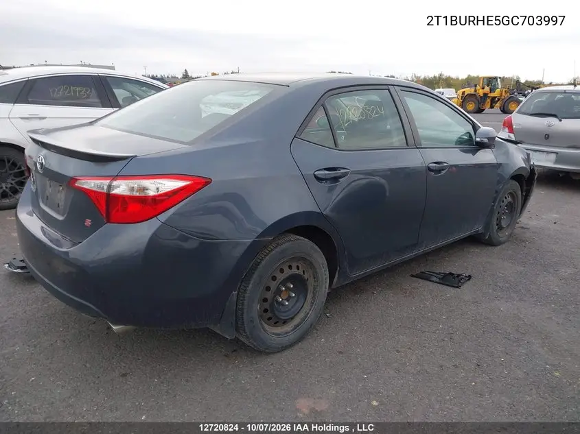 2016 TOYOTA COROLLA VIN 2T1BURHE5GC703997 — фото 4