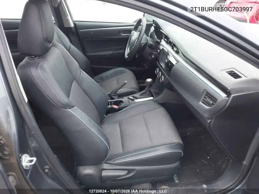 2016 TOYOTA COROLLA VIN 2T1BURHE5GC703997 — фото 5