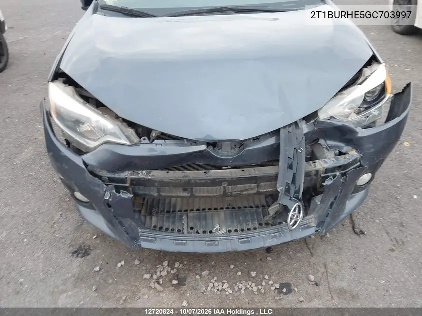 2016 TOYOTA COROLLA VIN 2T1BURHE5GC703997 — фото 6