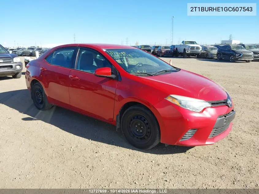 TOYOTA COROLLA 2016, VIN 2T1BURHE1GC607543