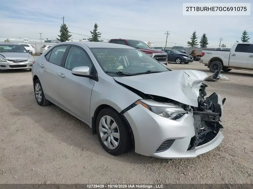 TOYOTA COROLLA 2016, VIN 2T1BURHE7GC691075