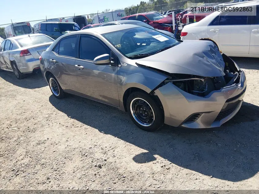 TOYOTA COROLLA 2016, VIN 2T1BURHE8GC592863