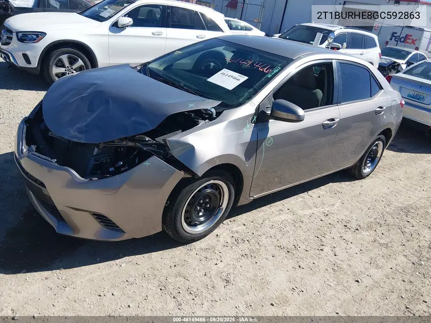 2016 TOYOTA COROLLA VIN 2T1BURHE8GC592863 — фото 2