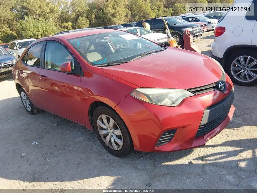 TOYOTA COROLLA 2016, VIN 5YFBURHE1GP421694