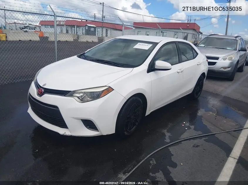 2016 TOYOTA COROLLA VIN 2T1BURHE1GC635035 — фото 2