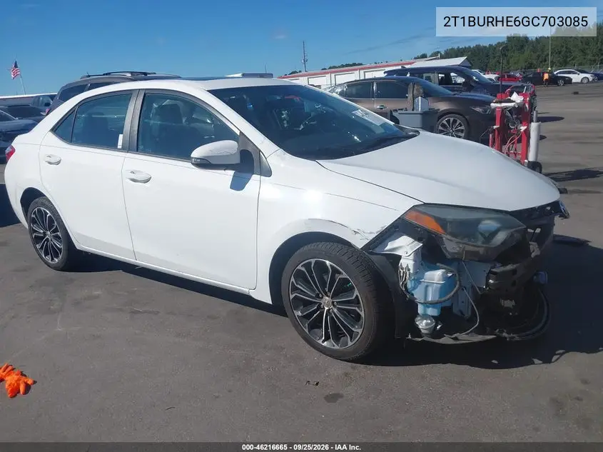 TOYOTA COROLLA 2016, VIN 2T1BURHE6GC703085