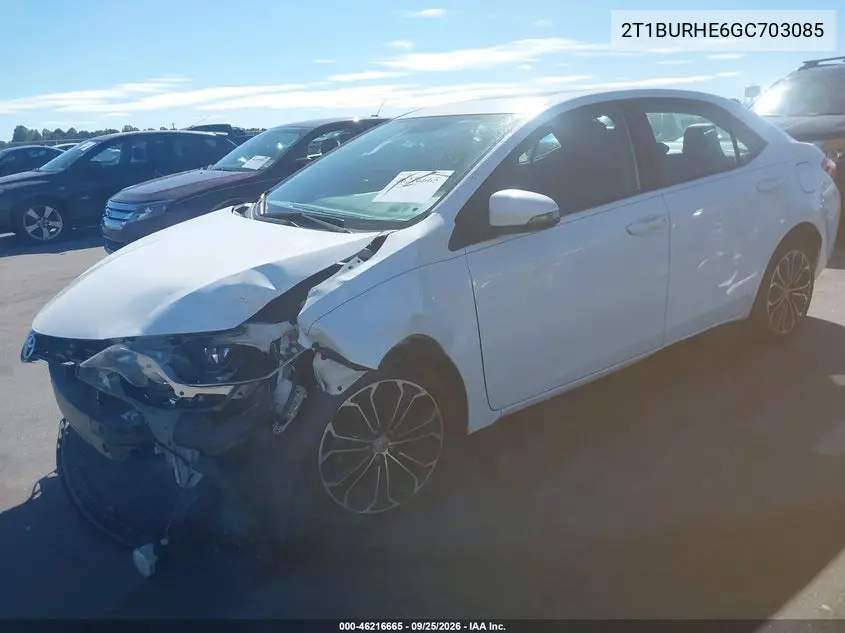 2016 TOYOTA COROLLA VIN 2T1BURHE6GC703085 — фото 2