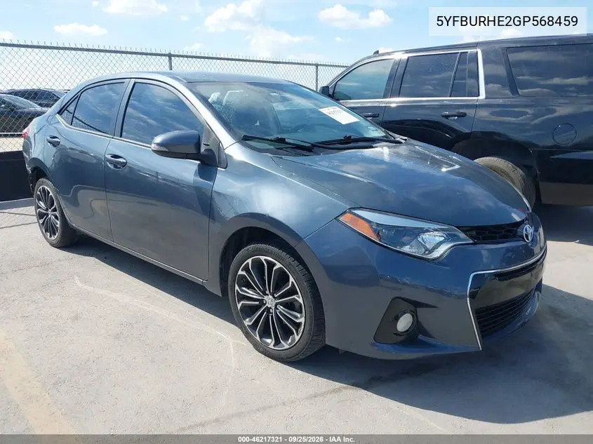 TOYOTA COROLLA 2016, VIN 5YFBURHE2GP568459