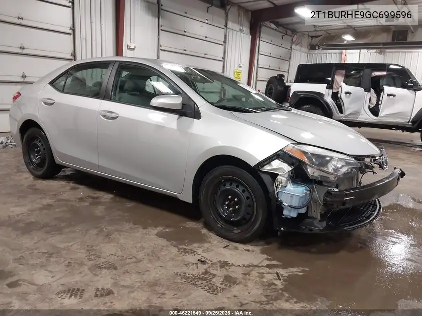 TOYOTA COROLLA 2016, VIN 2T1BURHE9GC699596