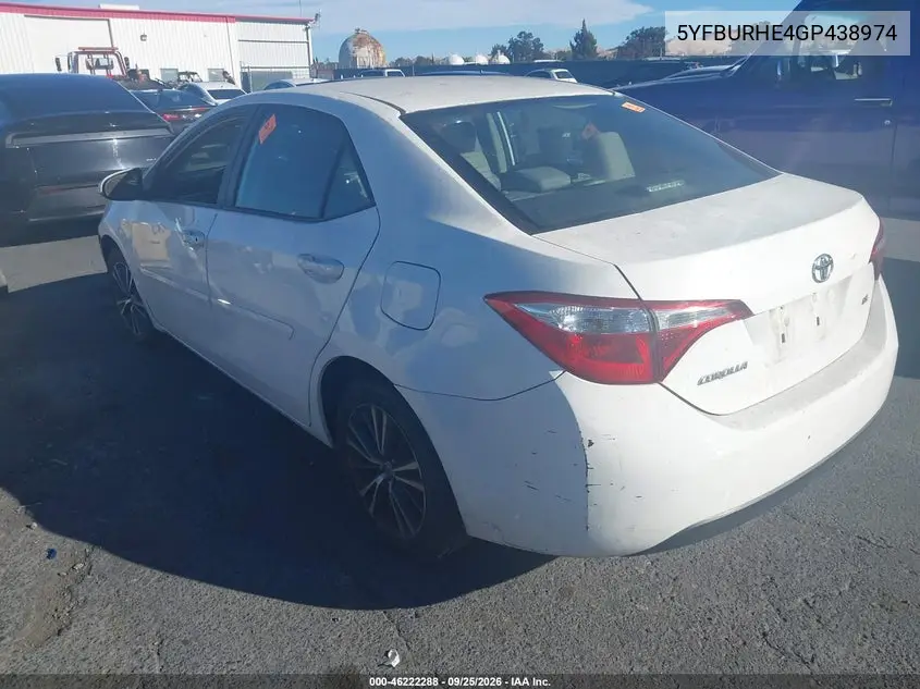 2016 TOYOTA COROLLA VIN 5YFBURHE4GP438974 — фото 3