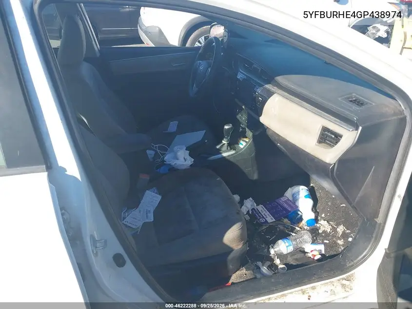 2016 TOYOTA COROLLA VIN 5YFBURHE4GP438974 — фото 5