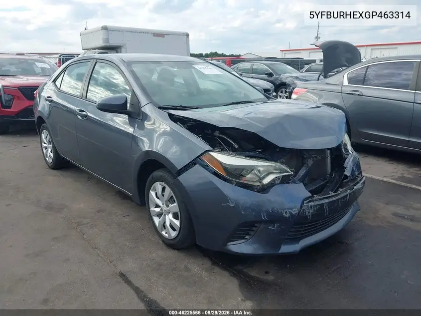 TOYOTA COROLLA 2016, VIN 5YFBURHEXGP463314
