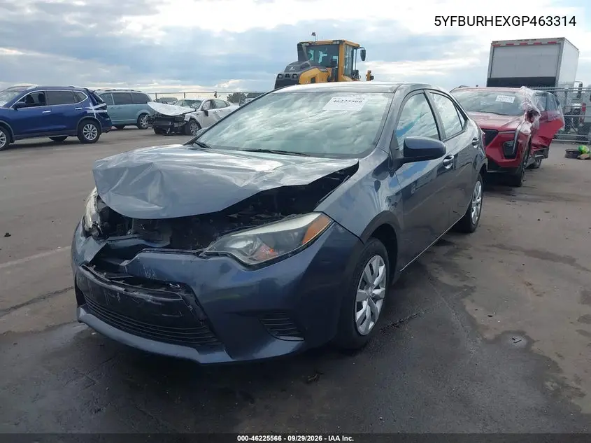 2016 TOYOTA COROLLA VIN 5YFBURHEXGP463314 — фото 2