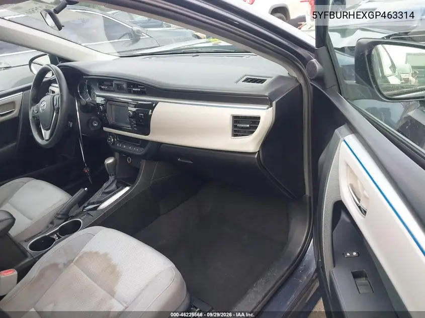 2016 TOYOTA COROLLA VIN 5YFBURHEXGP463314 — фото 5