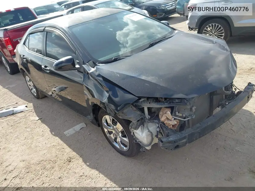 TOYOTA COROLLA 2016, VIN 5YFBURHE0GP460776