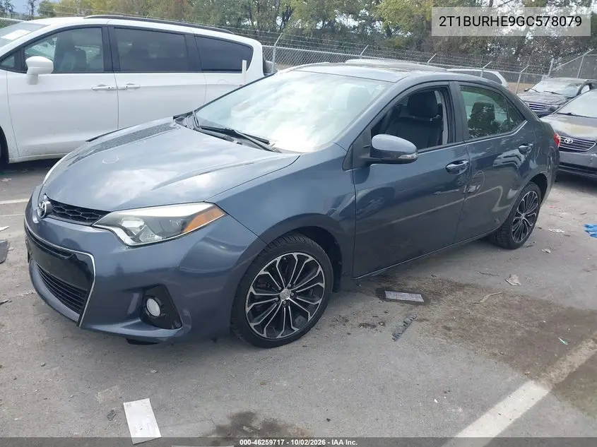 2016 TOYOTA COROLLA VIN 2T1BURHE9GC578079 — фото 2