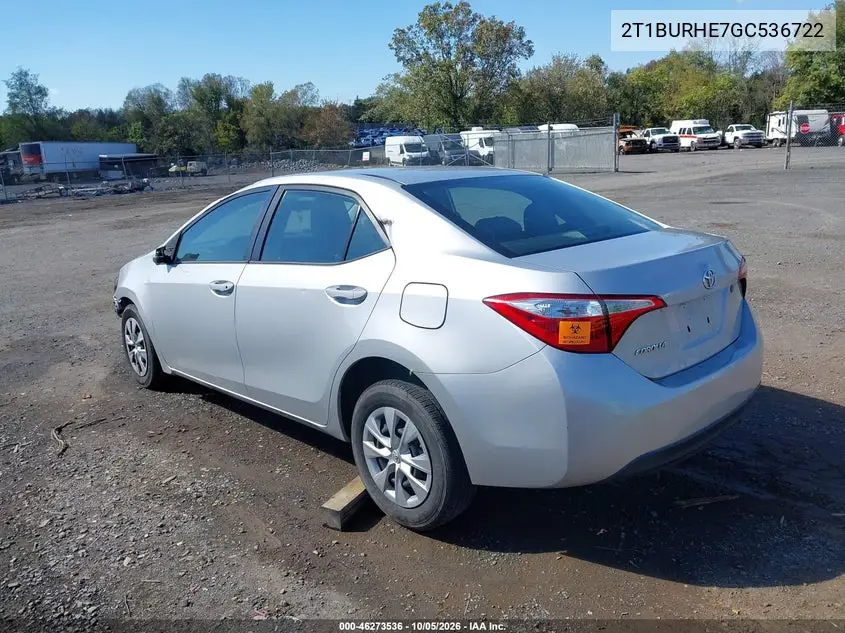 2016 TOYOTA COROLLA VIN 2T1BURHE7GC536722 — фото 3