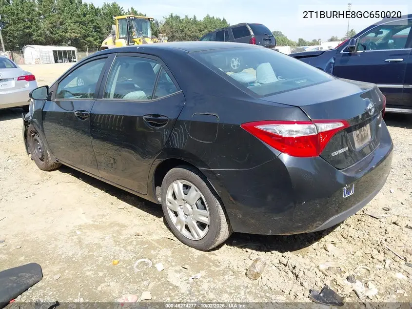 2016 TOYOTA COROLLA VIN 2T1BURHE8GC650020 — фото 3