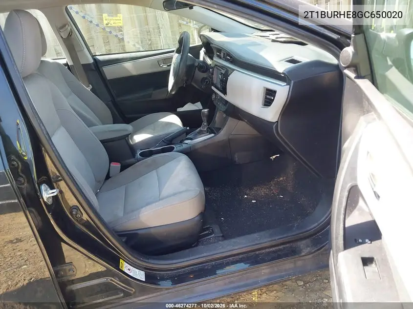 2016 TOYOTA COROLLA VIN 2T1BURHE8GC650020 — фото 5