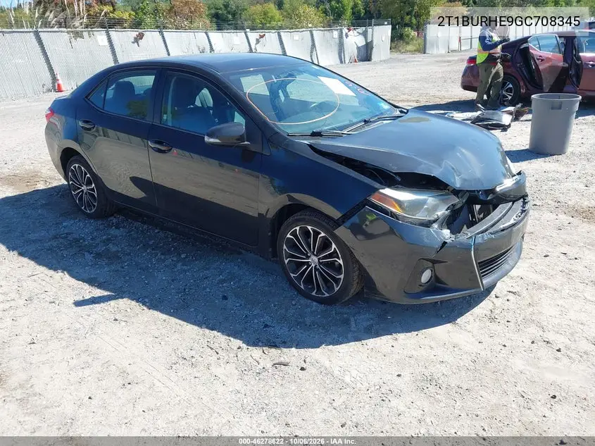 TOYOTA COROLLA 2016, VIN 2T1BURHE9GC708345