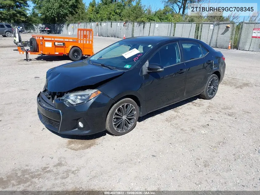 2016 TOYOTA COROLLA VIN 2T1BURHE9GC708345 — фото 2