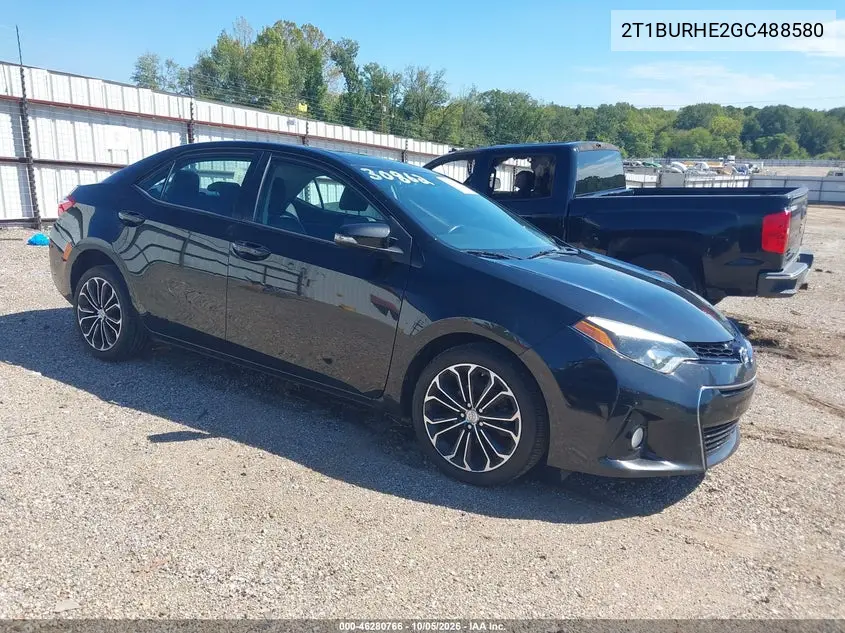 TOYOTA COROLLA 2016, VIN 2T1BURHE2GC488580