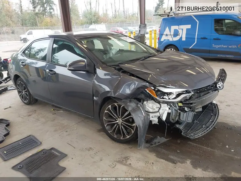 TOYOTA COROLLA 2016, VIN 2T1BURHE2GC610001