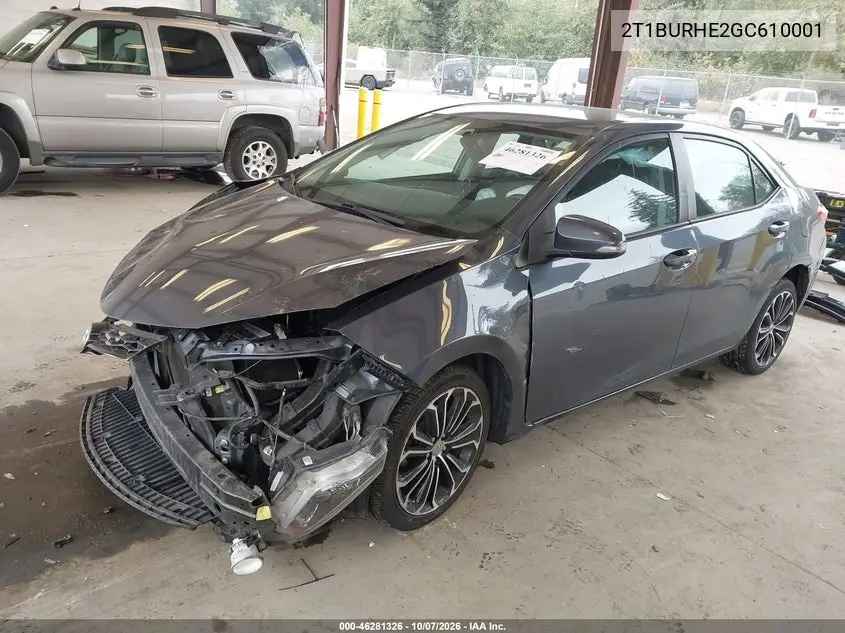 2016 TOYOTA COROLLA VIN 2T1BURHE2GC610001 — фото 2
