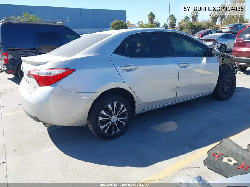 2016 TOYOTA COROLLA VIN 5YFBURHEXGP394835 — фото 4