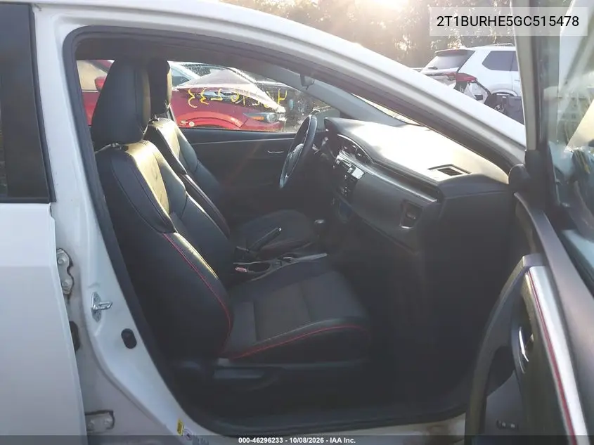 2016 TOYOTA COROLLA VIN 2T1BURHE5GC515478 — фото 5
