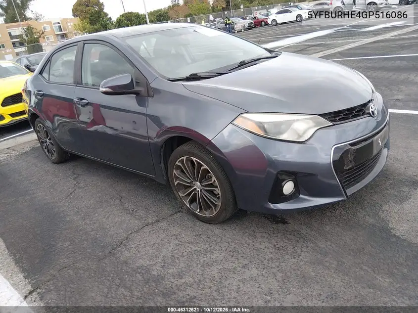 TOYOTA COROLLA 2016, VIN 5YFBURHE4GP516086