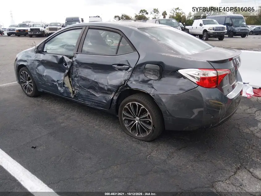 2016 TOYOTA COROLLA VIN 5YFBURHE4GP516086 — фото 3
