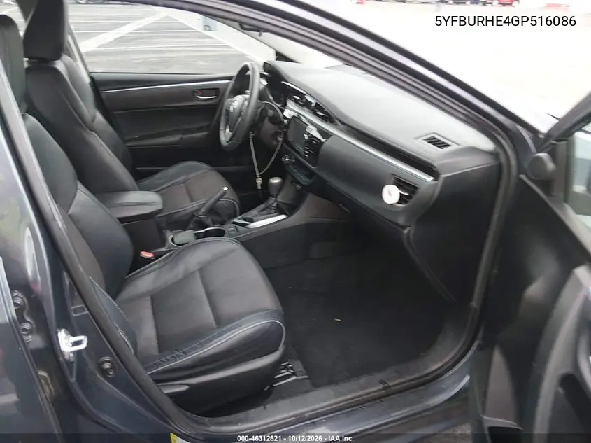 2016 TOYOTA COROLLA VIN 5YFBURHE4GP516086 — фото 5