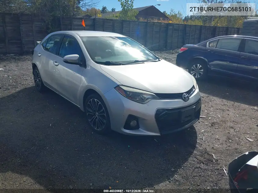 TOYOTA COROLLA 2016, VIN 2T1BURHE7GC685101