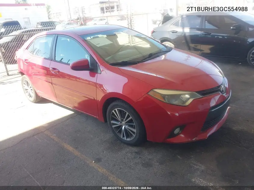 TOYOTA COROLLA 2016, VIN 2T1BURHE3GC554988
