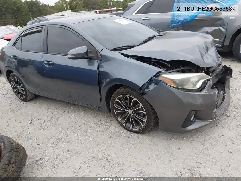 TOYOTA COROLLA 2016, VIN 2T1BURHE2GC553637