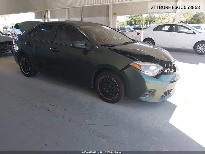 TOYOTA COROLLA 2016, VIN 2T1BURHE6GC653868