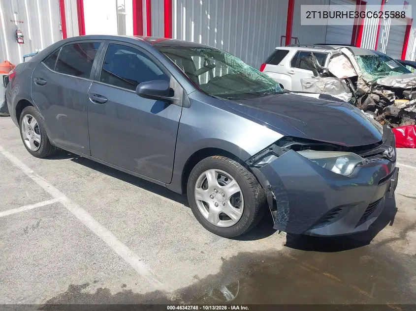 TOYOTA COROLLA 2016, VIN 2T1BURHE3GC625588