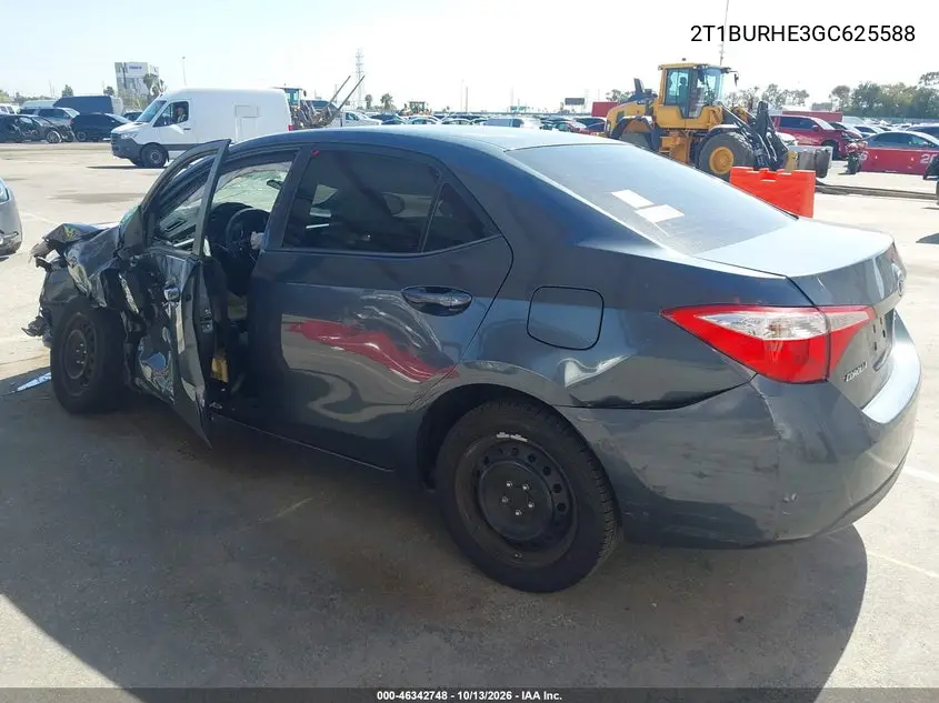 2016 TOYOTA COROLLA VIN 2T1BURHE3GC625588 — фото 3