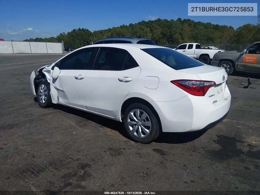 2016 TOYOTA COROLLA VIN 2T1BURHE3GC725853 — фото 3